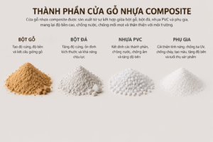Thành phần cửa gỗ nhựa Composite