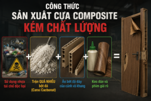 Công thức sản xuất cửa Composite giá rẻ, kém chất lượng