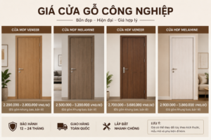 Báo giá cửa gỗ công nghiệp