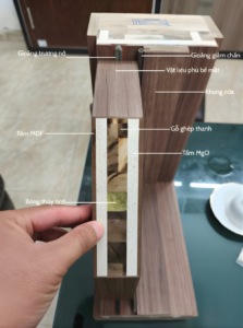 Mặt cắt cửa gỗ công nghiệp MDF
