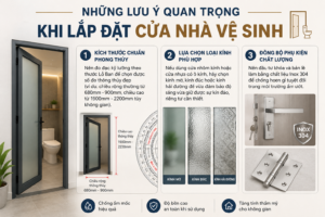 Những lưu ý quan trọng khi lắp cửa nhà vệ sinh