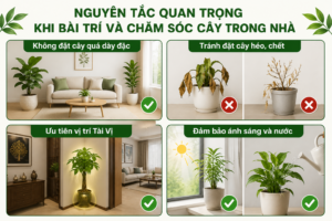 Nguyên tắc quan trọng khi bài trí và chăm sóc cây trong nhà