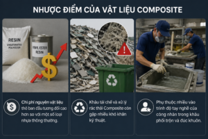 Nhược điểm của vật liệu Composite