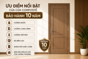 Ưu điểm nổi bật của cửa Composite bảo hành 10 năm