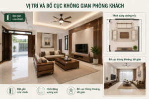 Vị trí và bố cục không gian phòng khách